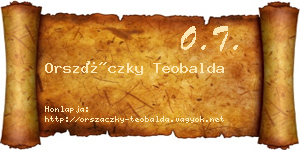Orszáczky Teobalda névjegykártya